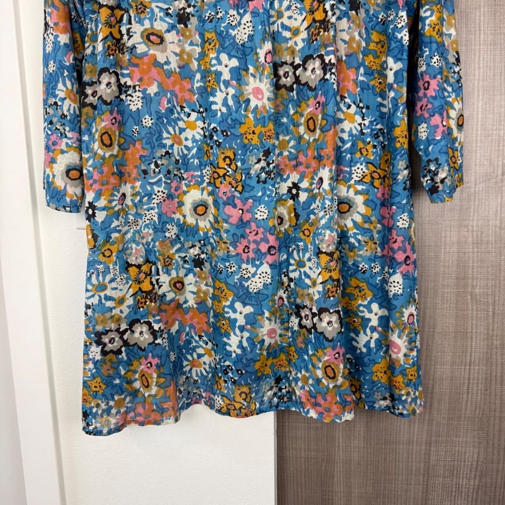 Natural Life Blue Floral Boho Mini Swim Cover Up In A Bag Tunic Size Medium - Picture 10 of 12